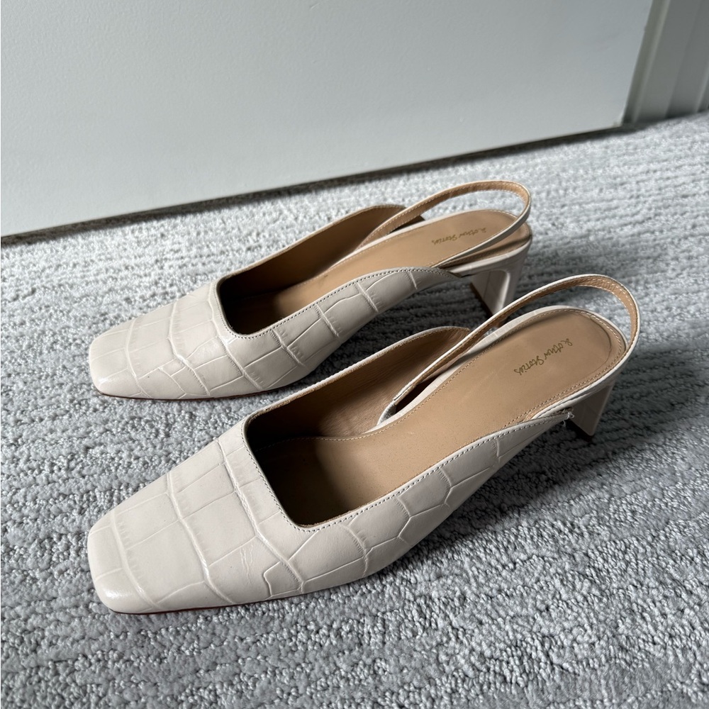 Elegant Cream Slingback Heels